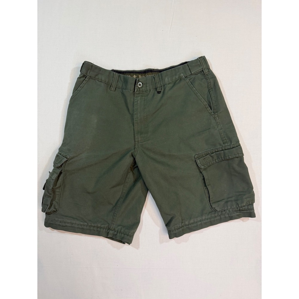 Vintage Boy Scout of America BSA Cargo Shorts Olive Green Kids Size 18 Utility